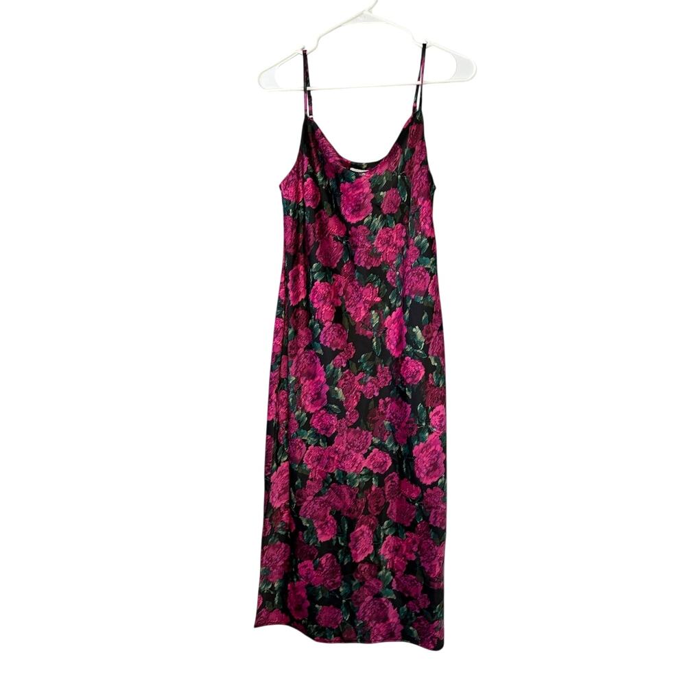 Bar III Womens Floral Midi Slip Dress Vibrant Romantic Fairy Whimsy Sz S